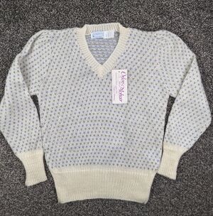 NWT Vintage Judyanna New York Sweater Mohair Orlon Birdseye V Neck Womens Medium